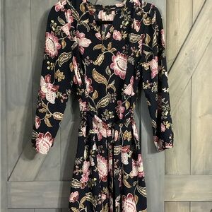 Ann Taylor Factory Navy Floral Dress